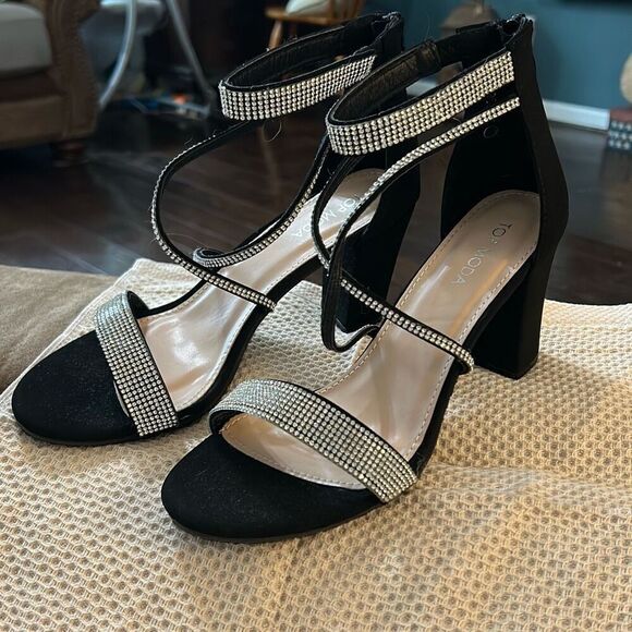 TOP Moda Dressy/Formal Sandals High Heel Ankle Strap Open Toe Sandals. Size 8.5. - Picture 3 of 8
